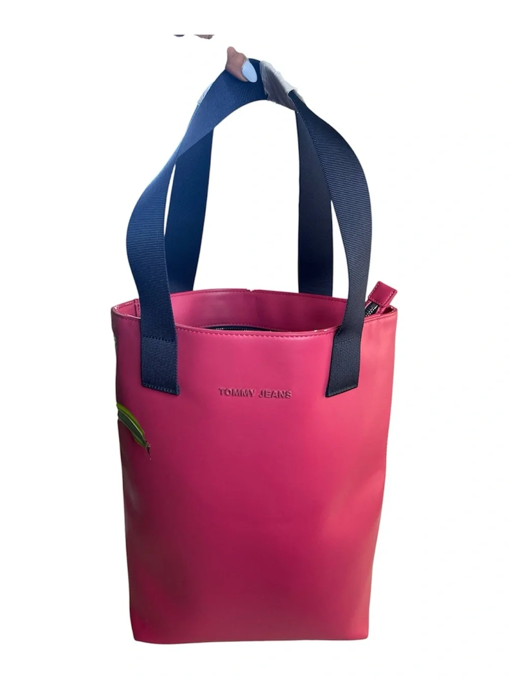 Tommy Jeans Bright Pink Tote with blue Handles